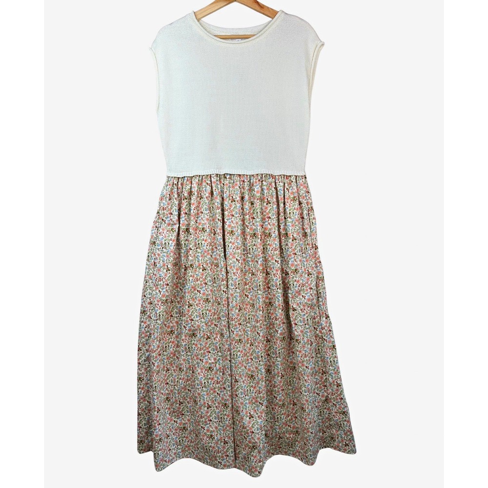 Baltic Born Womens Myra Sweater Dress Ivory Floral Midi Med NWT